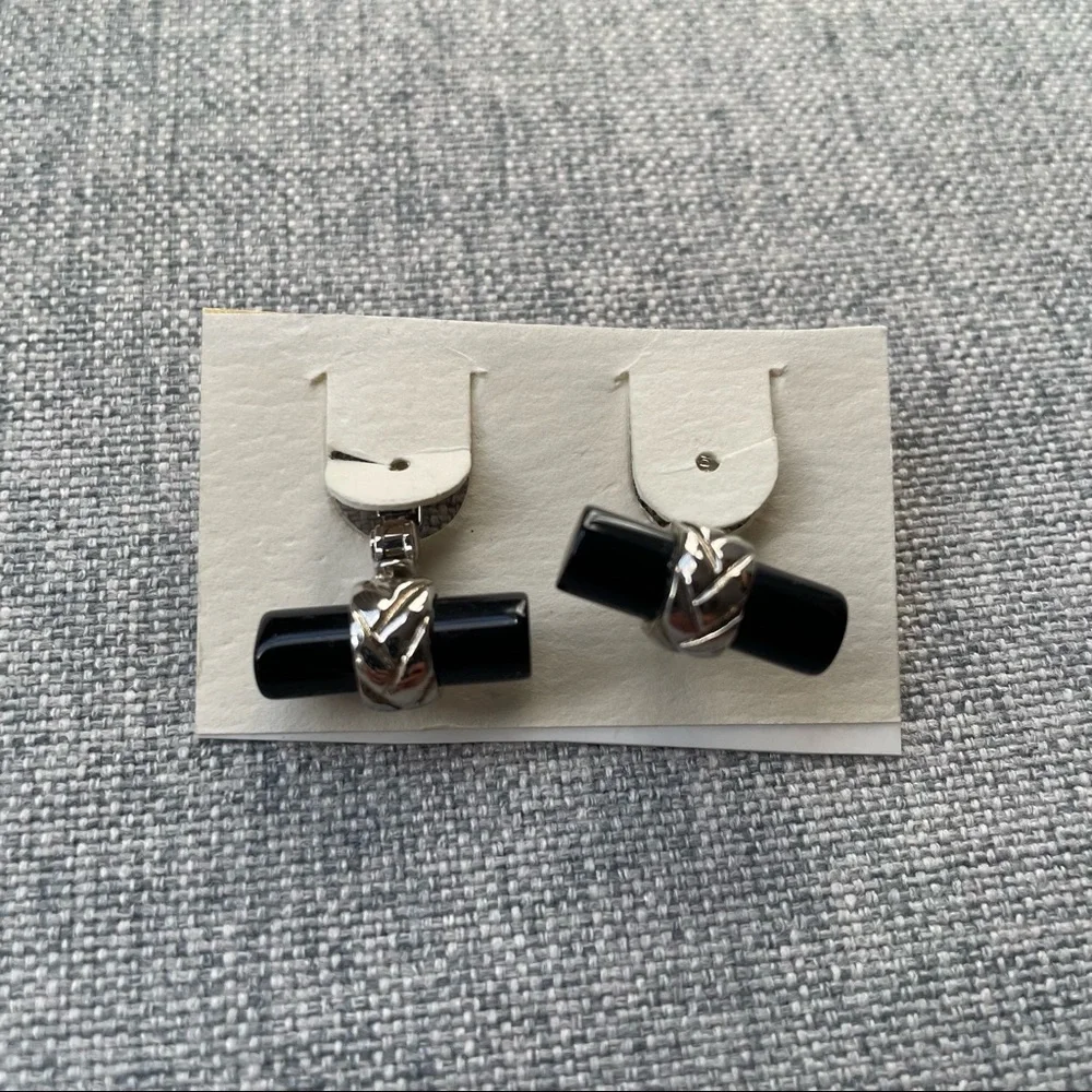 Black and Silver Cuff Links